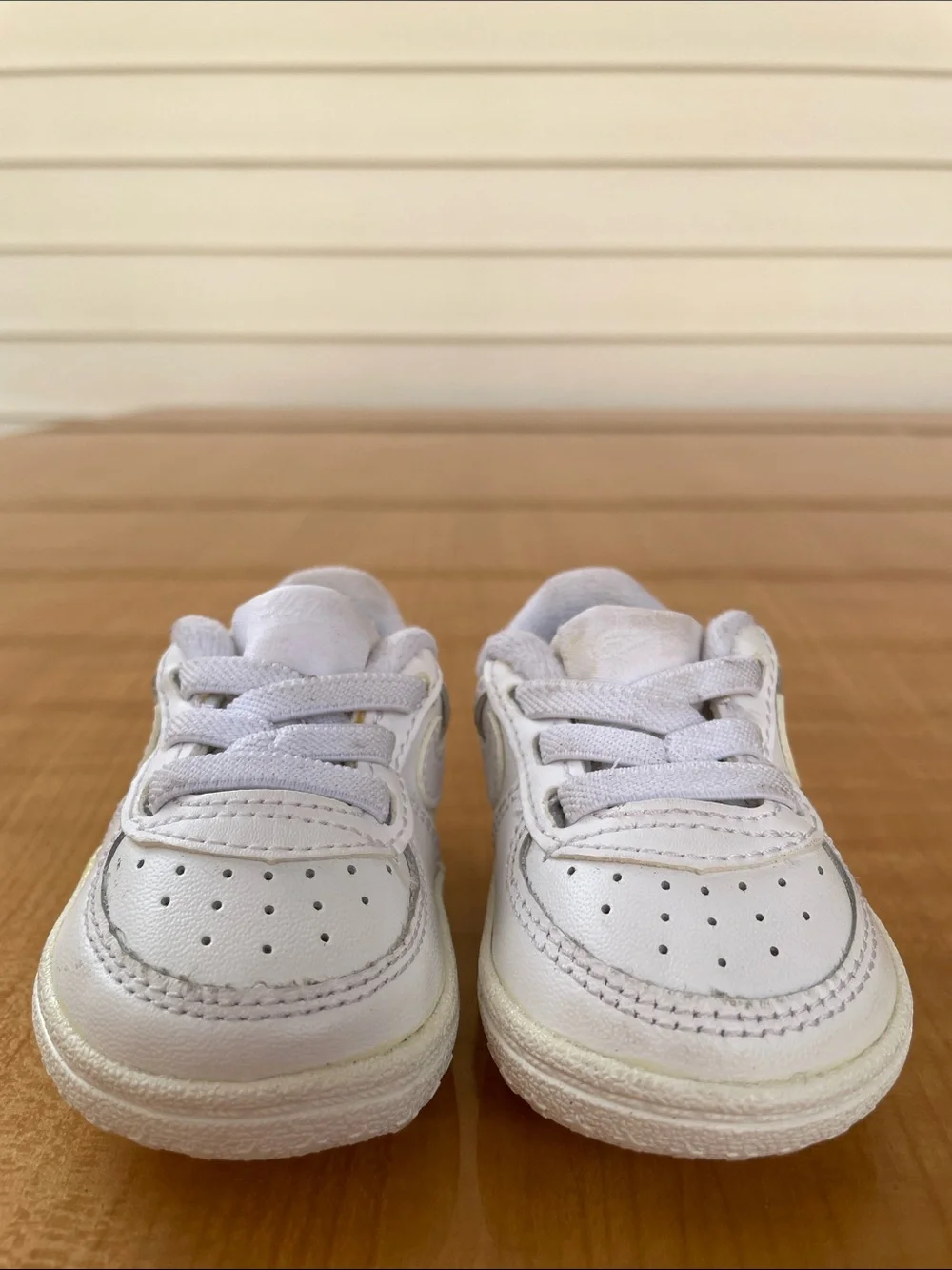 Nike White Baby Leather Walker Sneakers Size 1C